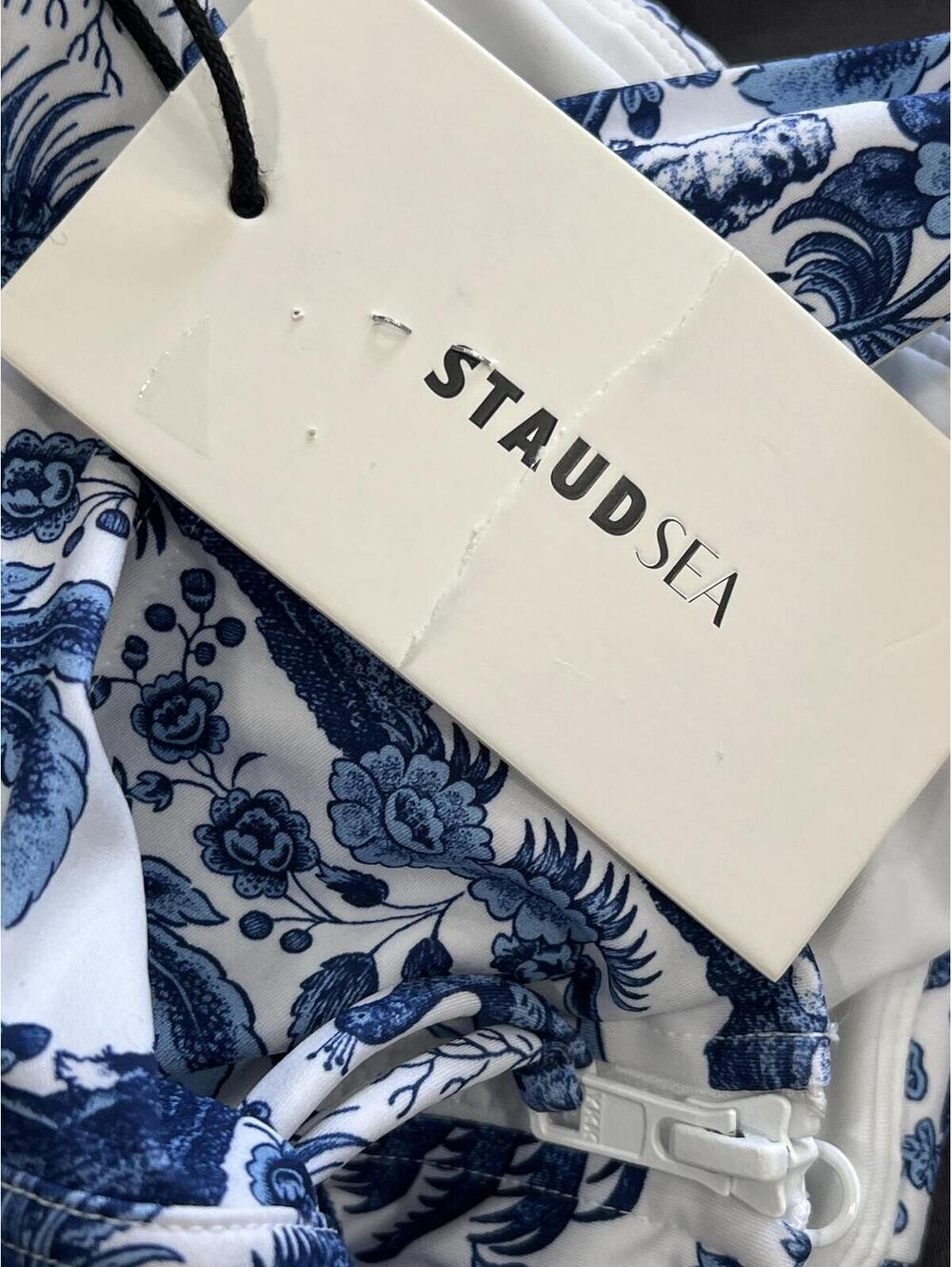 STAUD  Adelaide Printed Corset Swimsuit - White - Picture 6 of 6